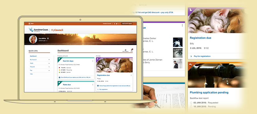 Image showing screen shots of the personal dashboard